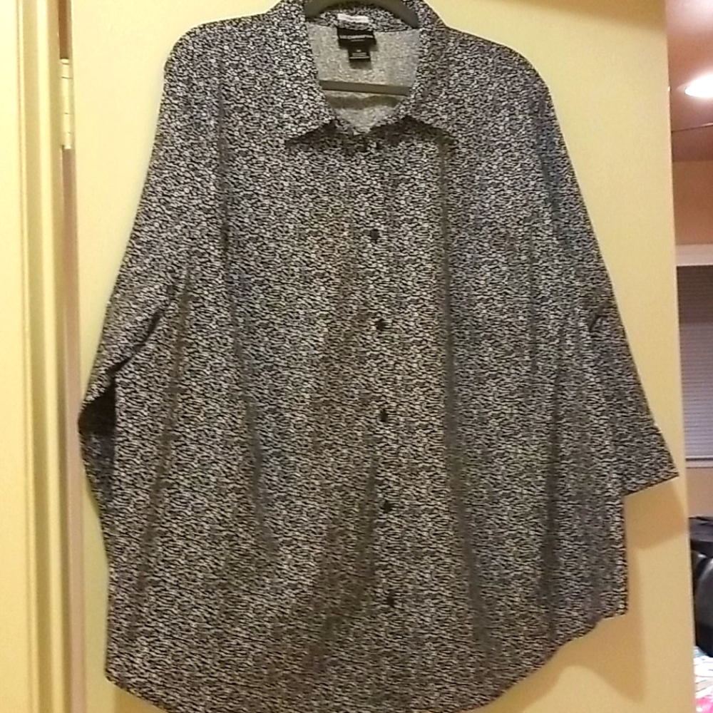 Liz Claiborne Blue Flowered 3X Button Down New